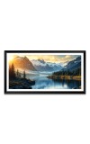 Nature Landscape Floating Frame Scenery Digital Print - (I5541) - 24x48 inch Modern Nature Wall Art for Living Room, Bedroom, Office, Hotels, Drawing Room
