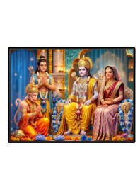 Lord RamSiya Laxman Laminated Photo - 7x9 Inches, Divine Blessings For Home & Office And Temple Decoration (F16114)