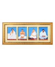 HiTechMart Spiritual Framed Photo of Anukul Pariwar | Sri Sri Baroda, Anukul Chandra Thakur, Baroma, Babai Da | Gold-Plated Divine Wall Décor for Home & Temple