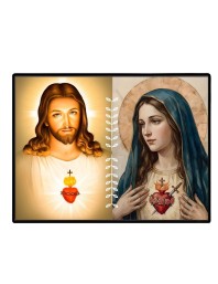 Jesus And Immaculate Heart Of Mary Laminated Photo - 5x7 Inches, Divine Blessings For Home & Office And Temple Decoration (F16179)