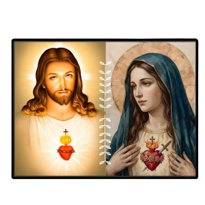 Jesus And Immaculate Heart Of Mary Laminated Photo - 7x9 Inches, Divine Blessings For Home & Office And Temple Decoration (F16179) Jesus And Immaculate Heart Of Mary Laminated Photo - 7x9 Inches, Divine Blessings For Home & Office And Temple Decoration (F16179)