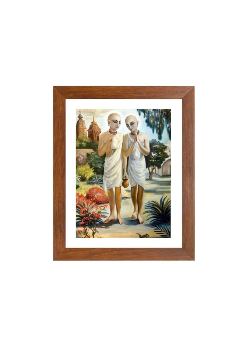 Gouranga Mahaprabhu and Nityananda Mahaprabhu Colored Photo |Wall Art | Temple, Home, Puja room or Meditation Room |Spiritual Gift for Devotees