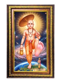 Vamanavataram Digital Golden Balck Color Photo Frame | Hindu Religious Wall Decor | 14x20 Inches - Inspirational Wall Art For Office, Home Decor - Ideal Spiritual Gift (F16859)