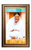 Sri Mata Amritanandamayi Devi Digital Golden Balck Color Photo Frame | Hindu Religious Wall Decor | 16x22 Inches - Inspirational Wall Art For Office, Home Decor - Ideal Spiritual Gift (F16632)
