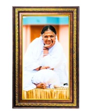 Sri Mata Amritanandamayi Devi Digital Golden Balck Color Photo Frame | Hindu Religious Wall Decor | 16x22 Inches - Inspirational Wall Art For Office, Home Decor - Ideal Spiritual Gift (F16632)