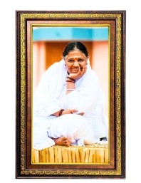 Sri Mata Amritanandamayi Devi Digital Golden Balck Color Photo Frame | Hindu Religious Wall Decor | 14x20 Inches - Inspirational Wall Art For Office, Home Decor - Ideal Spiritual Gift (F16632)