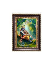 Sri krishana and Sri Radaha Digital Print Photo 8.7x10.7 inches - Vibrant Religious Wall Art for Home or Office Decor.