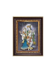 Sri Radha And Sri Krshina Digital Print Photo 10.7x12.7 inches - Vibrant Religious Wall Art for Home or Office Decor.