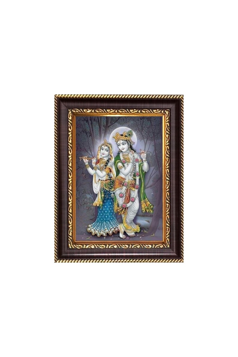 Sri Radha And Sri Krshina Digital Print Photo 10.7x12.7 inches - Vibrant Religious Wall Art for Home or Office Decor.