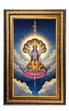 Lord Vishnu Digital Golden Balck Color Photo Frame | Hindu Religious Wall Decor | 18x24 Inches - Inspirational Wall Art For Office, Home Decor - Ideal Spiritual Gift (F16870)