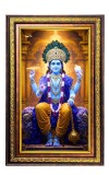 Lord Vishnu Digital Golden Balck Color Photo Frame | Hindu Religious Wall Decor | 18x24 Inches - Inspirational Wall Art For Office, Home Decor - Ideal Spiritual Gift (F16864)