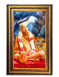 Bhaktivedanta Swami Prabhupada Digital Golden Balck Color Photo Frame | Hindu Religious Wall Decor | 10x16 Inches - Inspirational Wall Art For Office, Home Decor - Ideal Spiritual Gift (F16650)