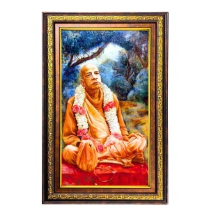 Bhaktivedanta Swami Prabhupada Digital Golden Balck Color Photo Frame | Hindu Religious Wall Decor | 10x16 Inches - Inspirational Wall Art For Office, Home Decor - Ideal Spiritual Gift (F16650)