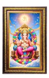 Lord Ganesha Digital Golden Balck Color Photo Frame | Hindu Religious Wall Decor | 10x16 Inches - Inspirational Wall Art For Office, Home Decor - Ideal Spiritual Gift (F16810)