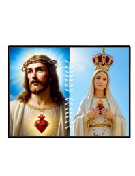 Jesus Virgin Mary Laminated Photo - 11x13 Inches, Divine Blessings For Home & Office And Temple Decoration (F16225)