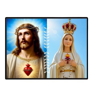 Jesus Virgin Mary Laminated Photo - 5x7 Inches, Divine Blessings For Home & Office And Temple Decoration (F16225)