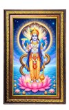 Lord Vishnu Digital Golden Balck Color Photo Frame | Hindu Religious Wall Decor | 12x18 Inches - Inspirational Wall Art For Office, Home Decor - Ideal Spiritual Gift (F16652)