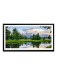 Nature Landscape Floating Frame Scenery Digital Print - (I5710) - 24x48 inch Modern Nature Wall Art for Living Room, Bedroom, Office, Hotels, Drawing Room