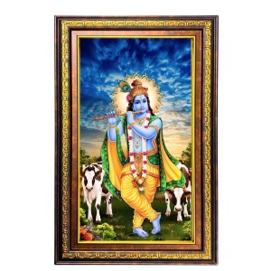 Lord Krishna Digital Golden Balck Color Photo Frame | Hindu Religious Wall Decor | 14x20 Inches - Inspirational Wall Art For Office, Home Decor - Ideal Spiritual Gift (F16514) Lord Krishna Digital Golden Balck Color Photo Frame | Hindu Religious Wall Decor | 14x20 Inches - Inspirational Wall Art For Office, Home Decor - Ideal Spiritual Gift (F16514)