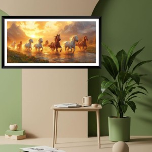Nature Landscape Floating Frame Scenery Digital Print - (I5919) - 24x48 inch Modern Nature Wall Art for Living Room, Bedroom, Office, Hotels, Drawing Room