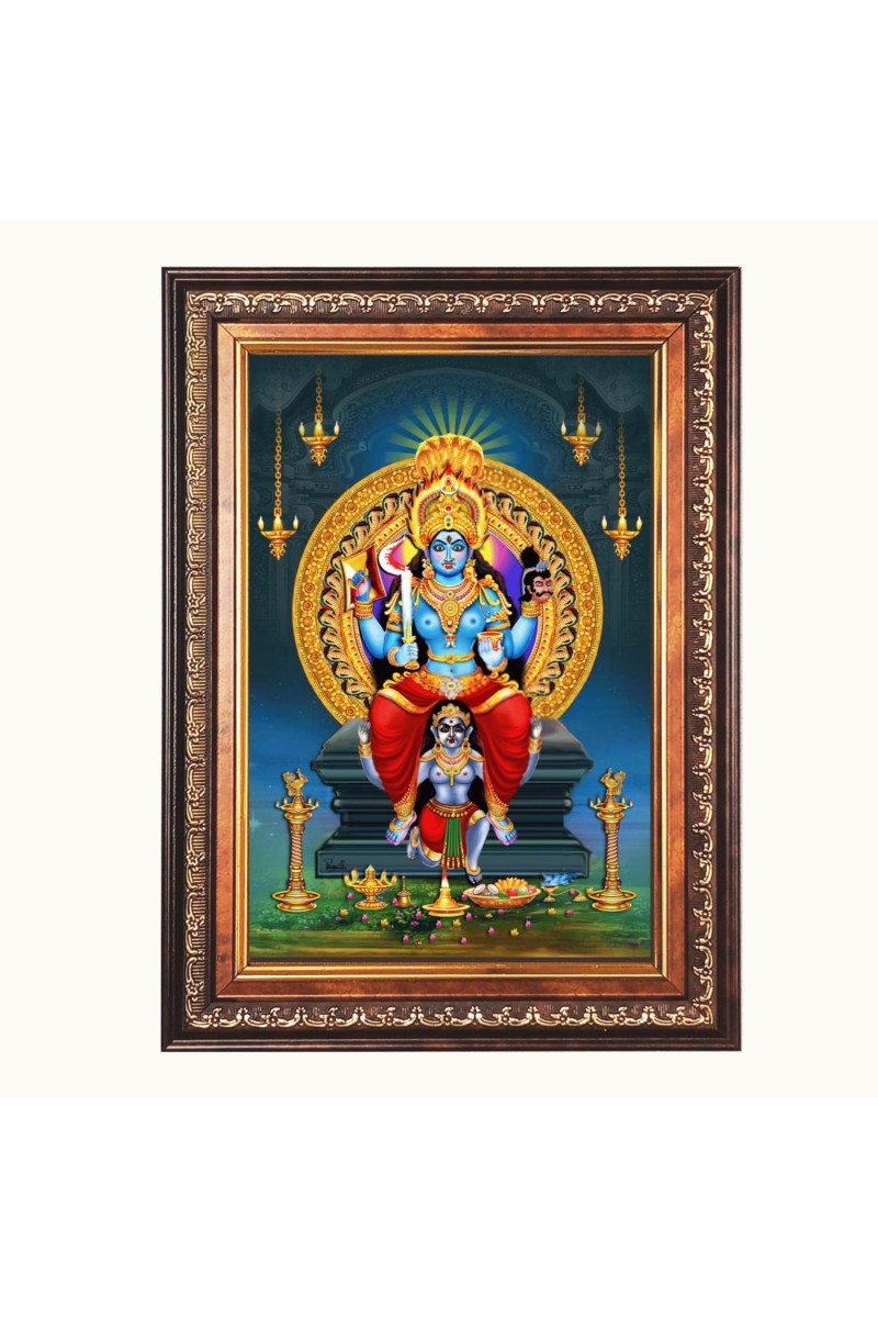 Shri Maa Bhadrakali Color Photo 8x12 Inch - Vibrant Religious Wall Art for Home or Office Decor.