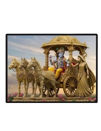 Lord Krishna Laminated Photo - 9x11 Inches, Divine Blessings For Home & Office And Temple Decoration (F16071)