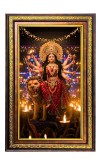 Goddess Durga Digital Golden Balck Color Photo Frame | Hindu Religious Wall Decor | 16x22 Inches - Inspirational Wall Art For Office, Home Decor - Ideal Spiritual Gift (F16903)