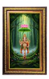 Lord Ganesha Digital Golden Balck Color Photo Frame | Hindu Religious Wall Decor | 10x16 Inches - Inspirational Wall Art For Office, Home Decor - Ideal Spiritual Gift (F16957)
