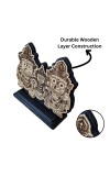 HiTechMart Wooden Jagannath Balabhadra Subhadra Idol on Stand – Handcrafted Decorative Statue for Car Dashboard, Home Mandir & Office Table – Spiritual Hindu Gift & Temple Decor