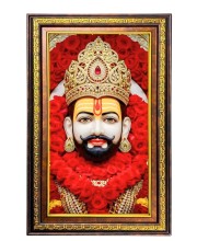 KhatuShyam Baba Digital Golden Balck Color Photo Frame | Hindu Religious Wall Decor | 10x16 Inches - Inspirational Wall Art For Office, Home Decor - Ideal Spiritual Gift (F16475)