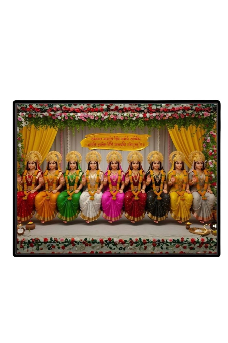 Mata Laxmi Laminated Photo - 11x13 Inches, Divine Blessings For Home & Office And Temple Decoration (F16084)