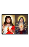 Jesus And Immaculate Heart Of Mary Laminated Photo - 13x15 Inches, Divine Blessings For Home & Office And Temple Decoration (F16184)