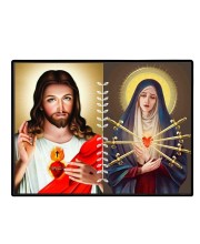 Jesus And Immaculate Heart Of Mary Laminated Photo - 5x7 Inches, Divine Blessings For Home & Office And Temple Decoration (F16184)