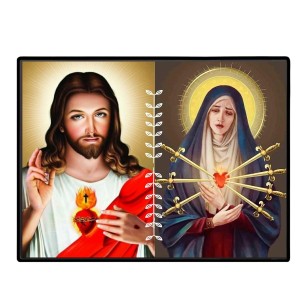 Jesus And Immaculate Heart Of Mary Laminated Photo - 11x13 Inches, Divine Blessings For Home & Office And Temple Decoration (F16184) Jesus And Immaculate Heart Of Mary Laminated Photo - 11x13 Inches, Divine Blessings For Home & Office And Temple Decoration (F16184)