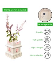 Elegant Ceramic Tulsi Mandir for Home & Office | Handcrafted Pooja Stand | Ideal for Daily Worship & Festive Decor