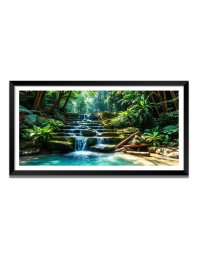 Nature Landscape Floating Frame Scenery Digital Print - (I5638) - 18x36 inch Modern Nature Wall Art for Living Room, Bedroom, Office, Hotels, Drawing Room
