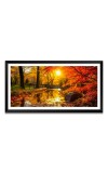 Nature Landscape Floating Frame Scenery Digital Print - (I5868) - 24x48 inch Modern Nature Wall Art for Living Room, Bedroom, Office, Hotels, Drawing Room