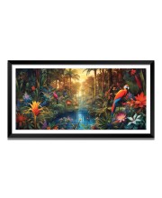 Nature Landscape Floating Frame Scenery Digital Print - (I5590) - 12x24 inch Modern Nature Wall Art for Living Room, Bedroom, Office, Hotels, Drawing Room
