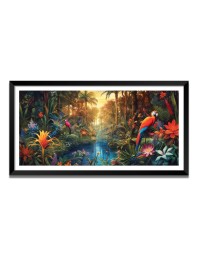 Nature Landscape Floating Frame Scenery Digital Print - (I5590) - 24x48 inch Modern Nature Wall Art for Living Room, Bedroom, Office, Hotels, Drawing Room