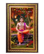 Lord Rama Digital Golden Balck Color Photo Frame | Hindu Religious Wall Decor | 10x16 Inches - Inspirational Wall Art For Office, Home Decor - Ideal Spiritual Gift (F16537)