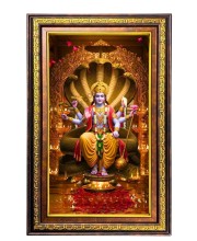 Lord Vishnu Digital Golden Balck Color Photo Frame | Hindu Religious Wall Decor | 16x22 Inches - Inspirational Wall Art For Office, Home Decor - Ideal Spiritual Gift (F16560)