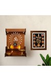 Hitech Sales Tirupati Balaji with Ashta Lakshmi Photo Frame for Pooja Room, Temple Decor, Home Decoration and Gift (Wall and Tabletop, Rectangular, Printed Photo, 12 x 14 inches Frame, Brown)