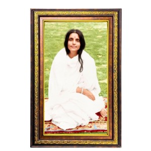 Anandamayi Digital Golden Balck Color Photo Frame | Hindu Religious Wall Decor | 12x18 Inches - Inspirational Wall Art For Office, Home Decor - Ideal Spiritual Gift (F16643)