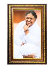 Sri Mata Amritanandamayi Devi Digital Golden Balck Color Photo Frame | Hindu Religious Wall Decor | 16x22 Inches - Inspirational Wall Art For Office, Home Decor - Ideal Spiritual Gift (F16633)