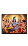 Shiva Parivar Laminated Photo - 7x9 Inches, Divine Blessings For Home & Office And Temple Decoration (F16058)