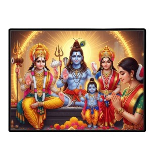Shiva Parivar Laminated Photo - 7x9 Inches, Divine Blessings For Home & Office And Temple Decoration (F16058) Shiva Parivar Laminated Photo - 7x9 Inches, Divine Blessings For Home & Office And Temple Decoration (F16058)