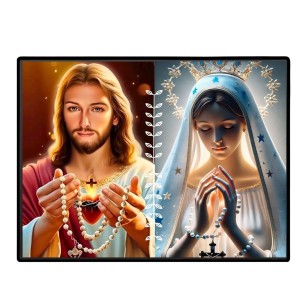 Jesus Christ - Our Lady Of Perpetual Help Laminated Photo - 7x9 Inches, Divine Blessings For Home & Office And Temple Decoration (F16266)