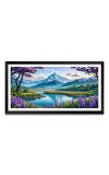 Nature Landscape Floating Frame Scenery Digital Print - (I5859) - 24x48 inch Modern Nature Wall Art for Living Room, Bedroom, Office, Hotels, Drawing Room