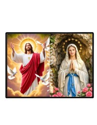 Jesus Christ - Our Lady Of Rosary Laminated Photo - 7x9 Inches, Divine Blessings For Home & Office And Temple Decoration (F16283)