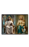 Jesus Christ - Our Lady Of Velankanni Laminated Photo - 11x13 Inches, Divine Blessings For Home & Office And Temple Decoration (F16373)